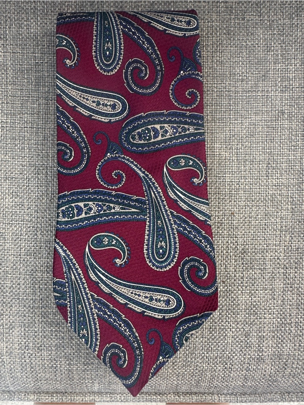 VPL Burgundy Paisley Tie with Navy and Cream Accents